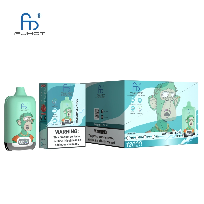 Original Fumot Digital Box 12000 Puffs Disposable Vape 12K 20ml Prefilled 850mah Rechargeable Battery Type-C Device RandM Tornado  E Cigarettes