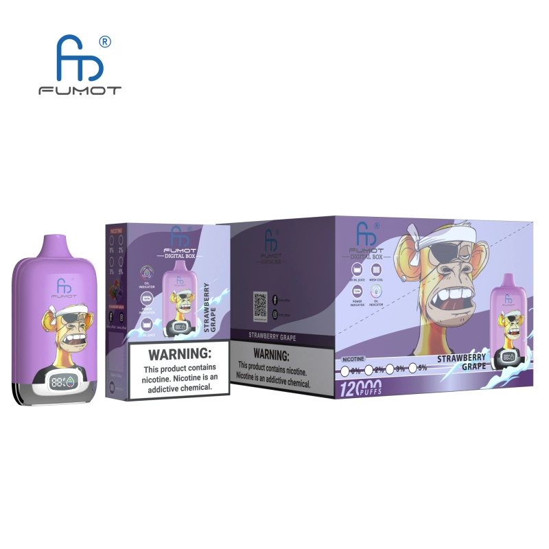 Original Fumot Digital Box 12000 Puffs Disposable Vape 12K 20ml Prefilled 850mah Rechargeable Battery Type-C Device RandM Tornado  E Cigarettes