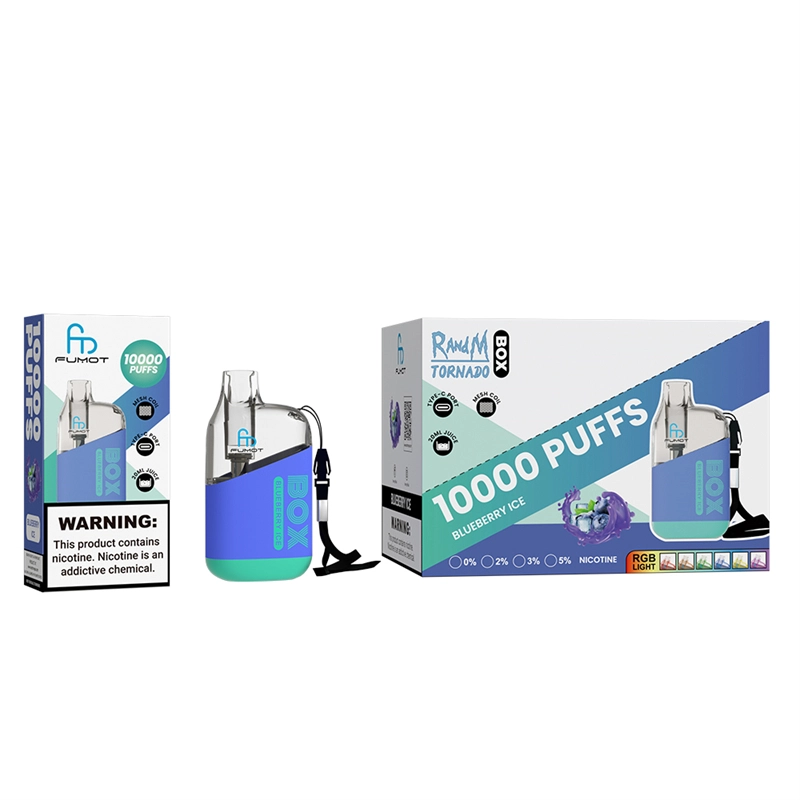 Randm Tornado Box 10000 Puffs Disposable E Cigarettes Vape Puff 10k 0% 2% 3% 5% 20ml Prefilled Pod Mesh Coil 850mah Rechargeable Battery Pen