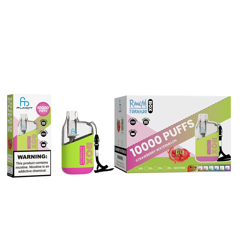 Randm Tornado Box 10000 Puffs Disposable E Cigarettes Vape Puff 10k 0% 2% 3% 5% 20ml Prefilled Pod Mesh Coil 850mah Rechargeable Battery Pen