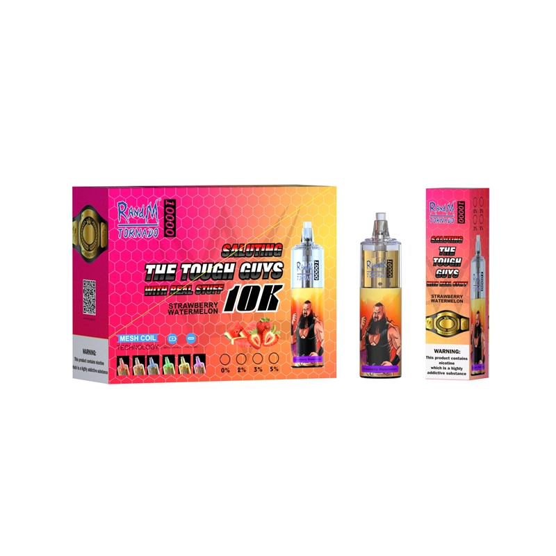 Original RandM Tornado 10000 Puffs E Cigarettes Disposable Vape Puff 10k 0% 2% 5% 20ml Prefilled Pod Mesh Coil 850mah Rechargeable Battery Pen