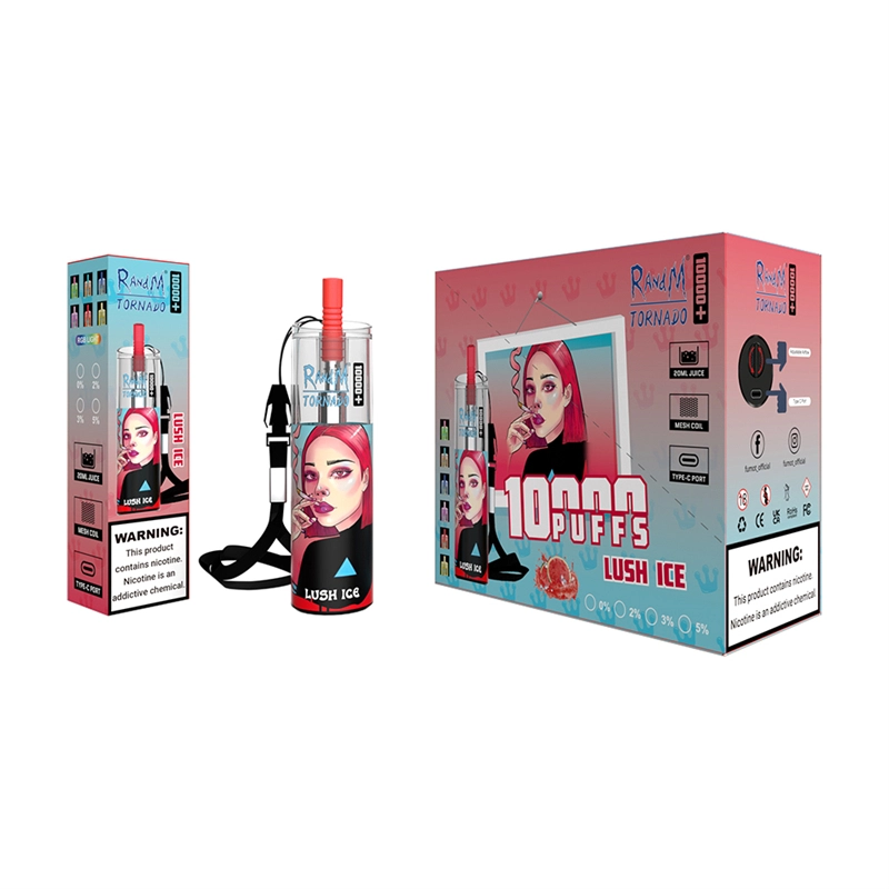 RandM Tornado 10000 Plus Puffs E Cigarettes Vapes Disposable Puff 10k 0% 2% 3% 5% 20ml Prefilled Pod Mesh Coil 850mah Rechargeable Battery Pen