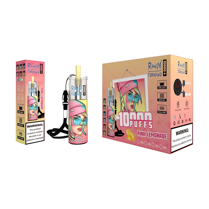 RandM Tornado 10000 Plus Puffs E Cigarettes Vapes Disposable Puff 10k 0% 2% 3% 5% 20ml Prefilled Pod Mesh Coil 850mah Rechargeable Battery Pen
