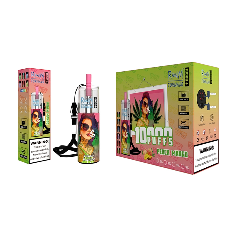 RandM Tornado 10000 Plus Puffs E Cigarettes Vapes Disposable Puff 10k 0% 2% 3% 5% 20ml Prefilled Pod Mesh Coil 850mah Rechargeable Battery Pen