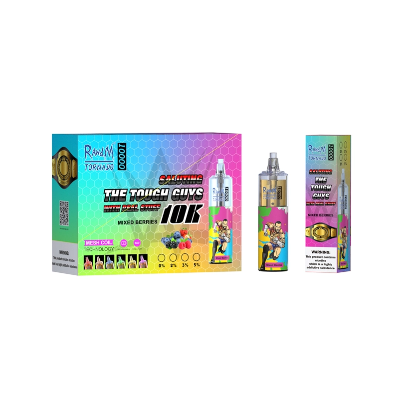 Original RandM Tornado 10000 Puffs E Cigarettes Disposable Vape Puff 10k 0% 2% 5% 20ml Prefilled Pod Mesh Coil 850mah Rechargeable Battery Pen