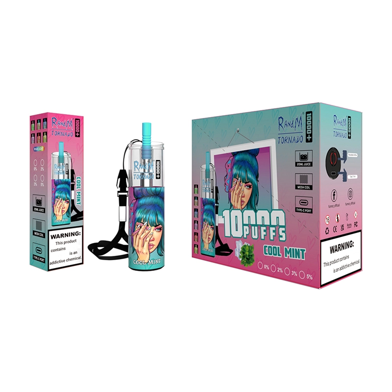 RandM Tornado 10000 Plus Puffs E Cigarettes Vapes Disposable Puff 10k 0% 2% 3% 5% 20ml Prefilled Pod Mesh Coil 850mah Rechargeable Battery Pen