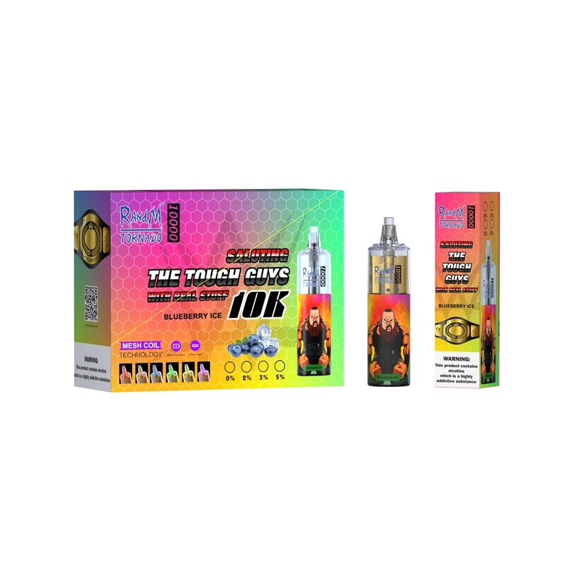 Original RandM Tornado 10000 Puffs E Cigarettes Disposable Vape Puff 10k 0% 2% 5% 20ml Prefilled Pod Mesh Coil 850mah Rechargeable Battery Pen