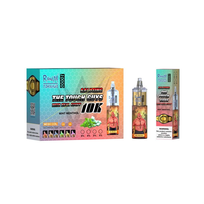 Original RandM Tornado 10000 Puffs E Cigarettes Disposable Vape Puff 10k 0% 2% 5% 20ml Prefilled Pod Mesh Coil 850mah Rechargeable Battery Pen