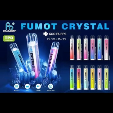 RandM Crystal 600 Puffs E Cigarettes Disposable Vape Puff 600 0% 2% 5% 2ml Prefilled Pod Mesh Coil 500mah Rechargeable Fumot Pen