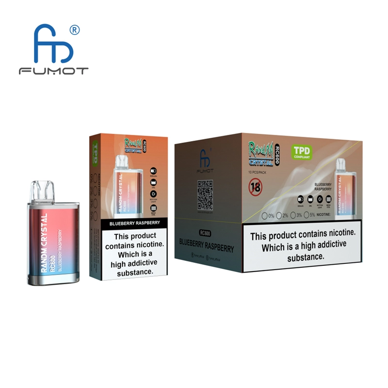 RandM Crystal RC 600 Puffs Vapes E Cigarettes Disposable 0% 2% 3% 5% 2ml Prefilled Pod 400mah Rechargeable Battery Puff 600 Pen