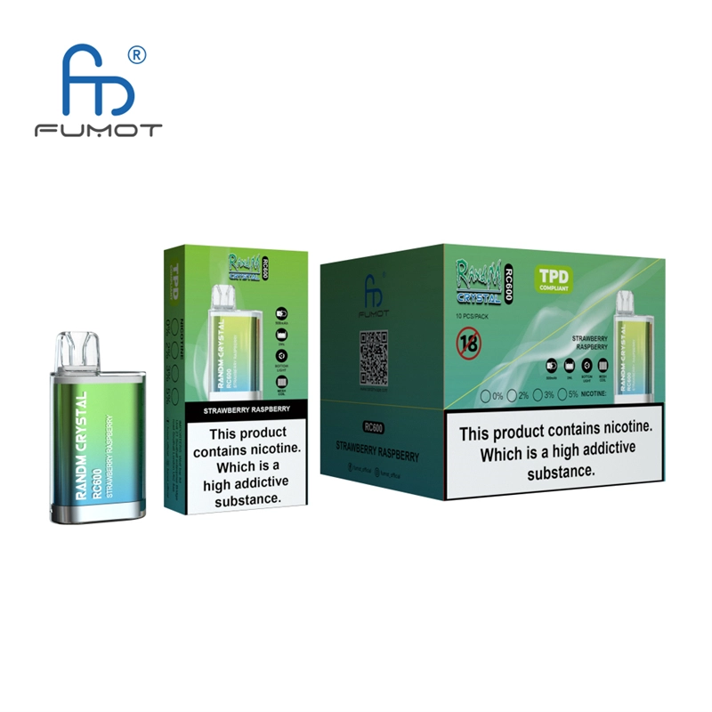RandM Crystal RC 600 Puffs Vapes E Cigarettes Disposable 0% 2% 3% 5% 2ml Prefilled Pod 400mah Rechargeable Battery Puff 600 Pen