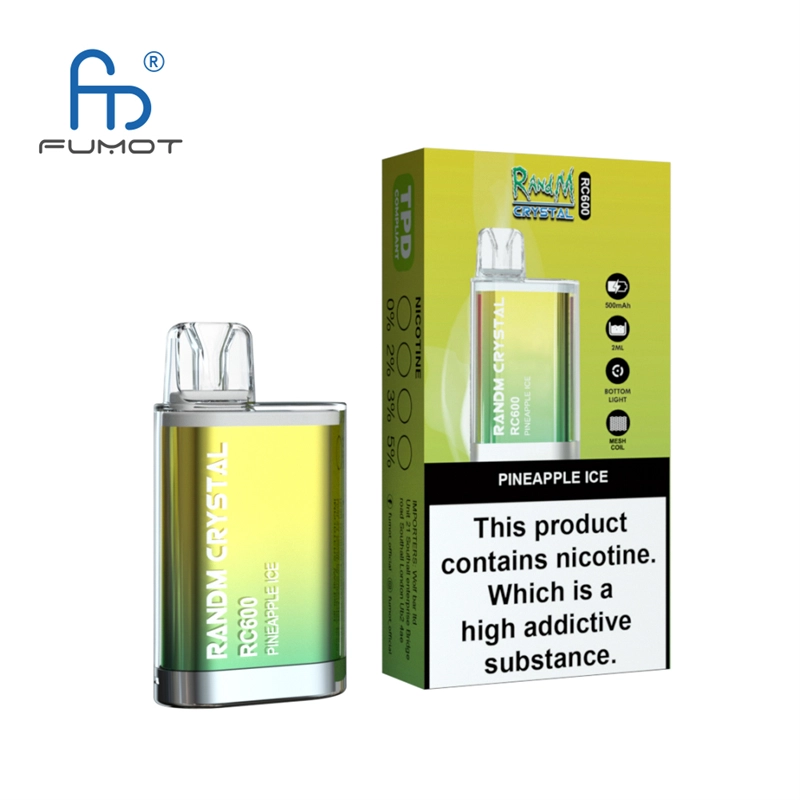 RandM Crystal RC 600 Puffs Vapes E Cigarettes Disposable 0% 2% 3% 5% 2ml Prefilled Pod 400mah Rechargeable Battery Puff 600 Pen