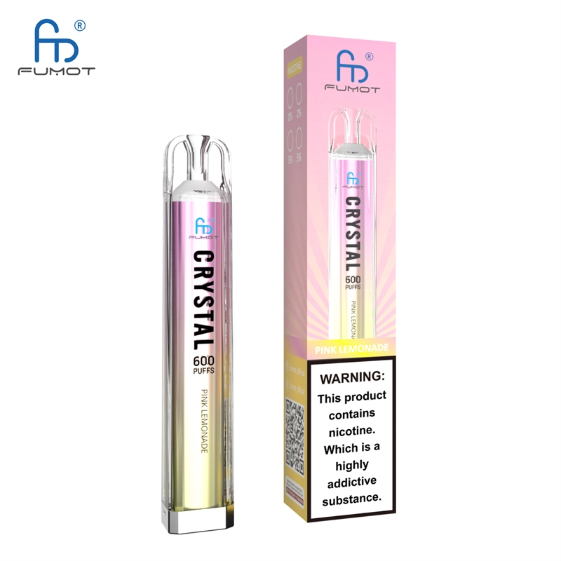 RandM Crystal 600 Puffs E Cigarettes Disposable Vape Puff 600 0% 2% 5% 2ml Prefilled Pod Mesh Coil 500mah Rechargeable Fumot Pen