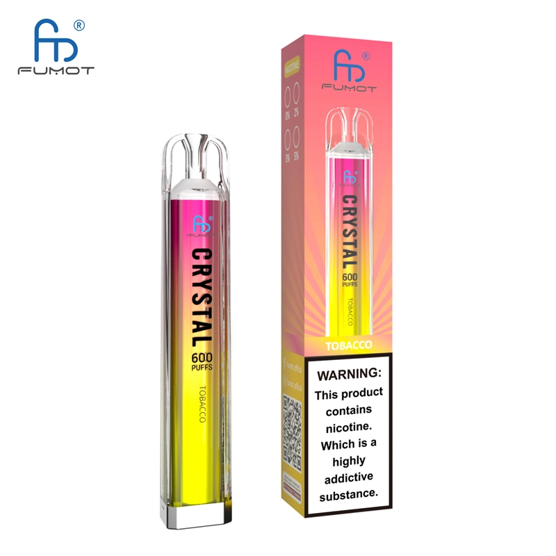 RandM Crystal 600 Puffs E Cigarettes Disposable Vape Puff 600 0% 2% 5% 2ml Prefilled Pod Mesh Coil 500mah Rechargeable Fumot Pen