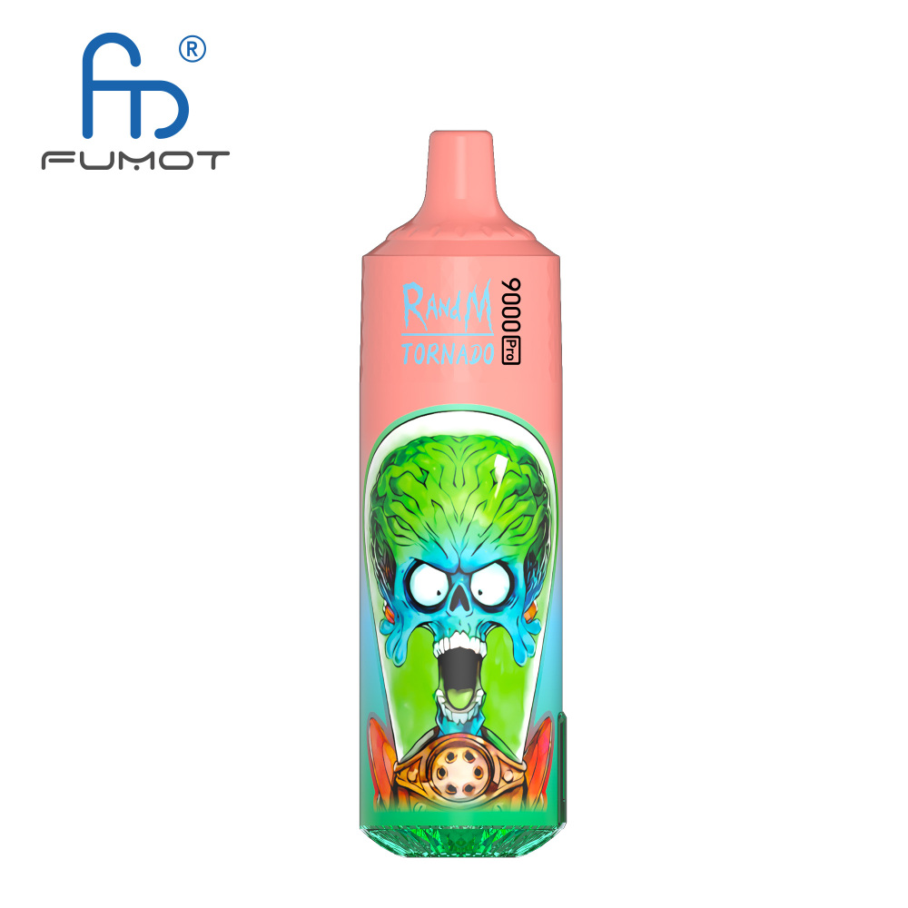 Original RandM Tornado 9000 Pro Puffs Disposable Vape Electronic Cigarettes Puff 9k 0% 2% 3% 5% 18ml Pod 600mAh Rechargeable Battery Vaper Digital Display  Fumot Pen