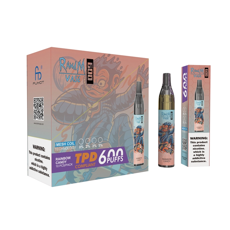 Original RandM Vase 600 Puffs Disposable Vape E-cigarettes 0% 2% 5% 2ml Prefilled Mesh Coil Pod 350mah Battery 20 flavors available Puff 600 Pen Device