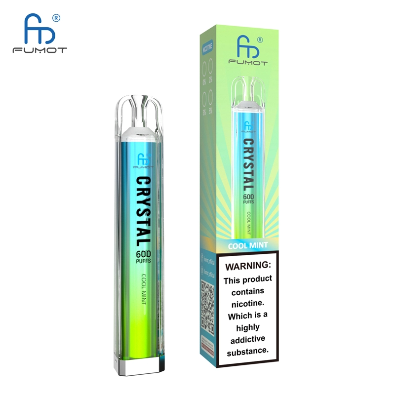 RandM Crystal 600 Puffs E Cigarettes Disposable Vape Puff 600 0% 2% 5% 2ml Prefilled Pod Mesh Coil 500mah Rechargeable Fumot Pen