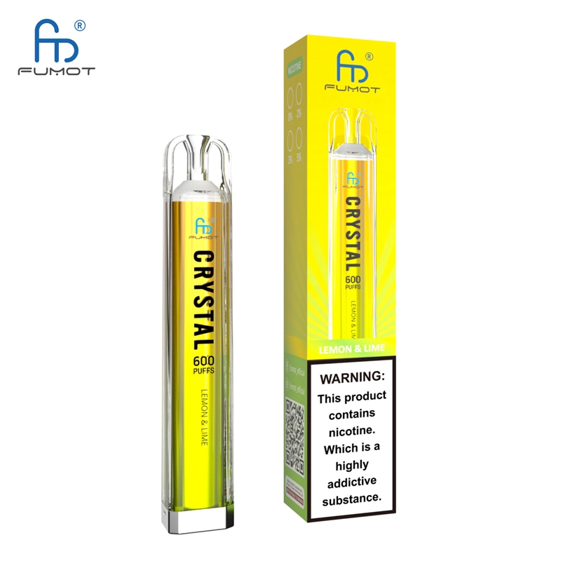 RandM Crystal 600 Puffs E Cigarettes Disposable Vape Puff 600 0% 2% 5% 2ml Prefilled Pod Mesh Coil 500mah Rechargeable Fumot Pen