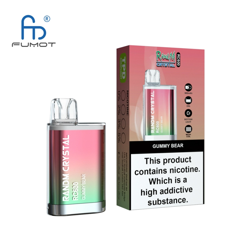 RandM Crystal RC 600 Puffs Vapes E Cigarettes Disposable 0% 2% 3% 5% 2ml Prefilled Pod 400mah Rechargeable Battery Puff 600 Pen