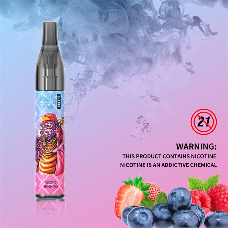 Original RandM Vase 600 Puffs Disposable Vape E-cigarettes 0% 2% 5% 2ml Prefilled Mesh Coil Pod 350mah Battery 20 flavors available Puff 600 Pen Device