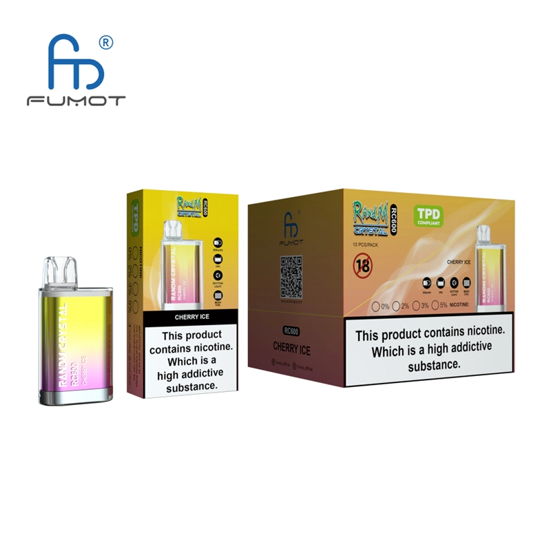 RandM Crystal RC 600 Puffs Vapes E Cigarettes Disposable 0% 2% 3% 5% 2ml Prefilled Pod 400mah Rechargeable Battery Puff 600 Pen