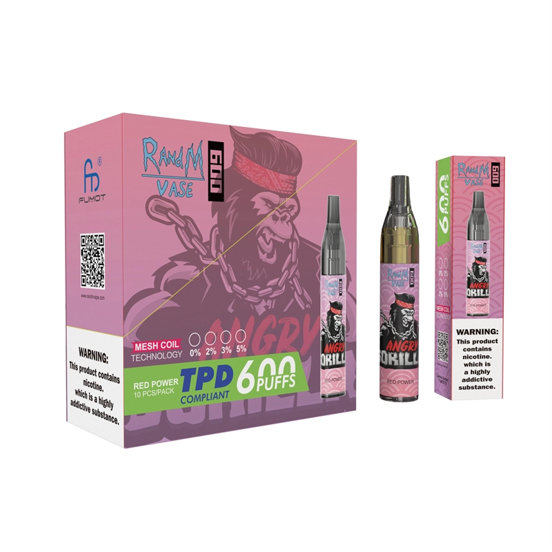 Original RandM Vase 600 Puffs Disposable Vape E-cigarettes 0% 2% 5% 2ml Prefilled Mesh Coil Pod 350mah Battery 20 flavors available Puff 600 Pen Device