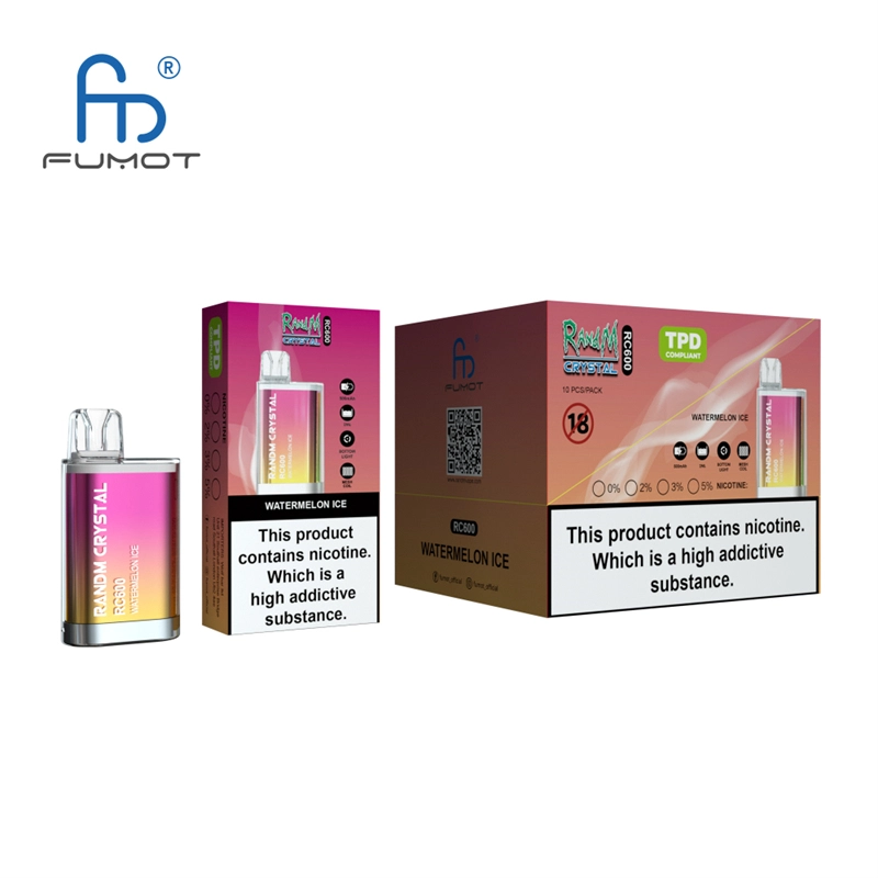 RandM Crystal RC 600 Puffs Vapes E Cigarettes Disposable 0% 2% 3% 5% 2ml Prefilled Pod 400mah Rechargeable Battery Puff 600 Pen
