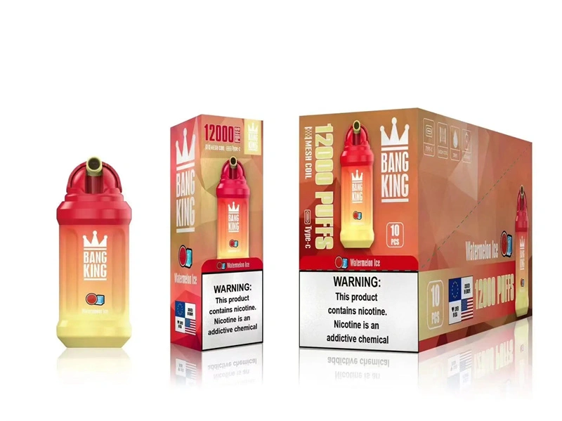 Bang King 12000 Puffs Vape Disposable E Cigarettes Puff 12k 0% 2% 3% 5% 23ml Prefilled Pod Mesh Coil 650mah Rechargeable Battery Vapers Pen