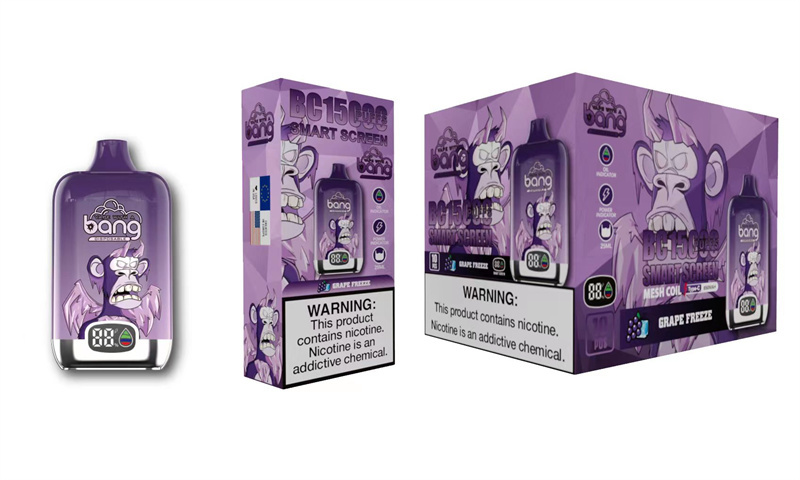 Bang Digital Puff 15k 15000 Puffs Disposable E Cigarettes Vape Smart Screen 0% 2% 5% 25ml Prefilled Pod Mesh Coil 650mah Rechargeable Vaper Pen