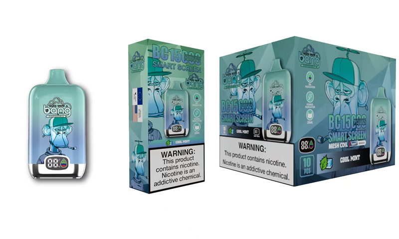 Bang Digital Puff 15k 15000 Puffs Disposable E Cigarettes Vape Smart Screen 0% 2% 5% 25ml Prefilled Pod Mesh Coil 650mah Rechargeable Vaper Pen