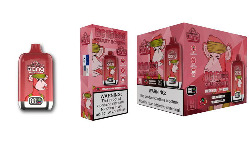 Bang Digital Puff 15k 15000 Puffs Disposable E Cigarettes Vape Smart Screen 0% 2% 5% 25ml Prefilled Pod Mesh Coil 650mah Rechargeable Vaper Pen