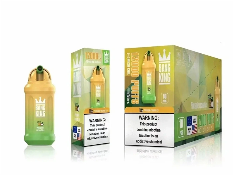 Bang King 12000 Puffs Vape Disposable E Cigarettes Puff 12k 0% 2% 3% 5% 23ml Prefilled Pod Mesh Coil 650mah Rechargeable Battery Vapers Pen
