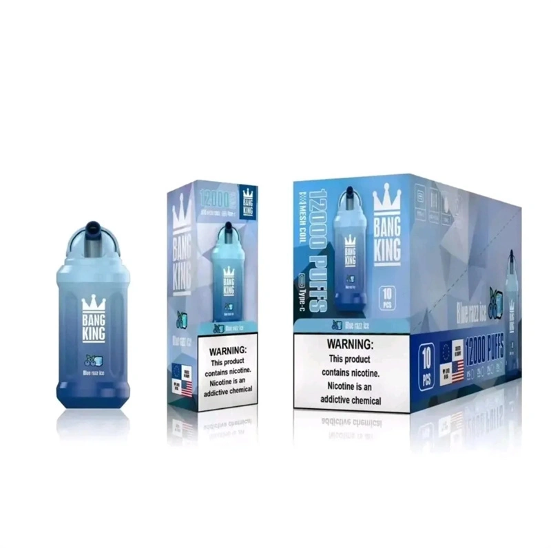 Bang King 12000 Puffs Vape Disposable E Cigarettes Puff 12k 0% 2% 3% 5% 23ml Prefilled Pod Mesh Coil 650mah Rechargeable Battery Vapers Pen
