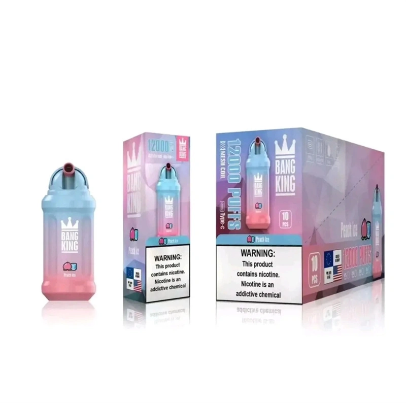 Bang King 12000 Puffs Vape Disposable E Cigarettes Puff 12k 0% 2% 3% 5% 23ml Prefilled Pod Mesh Coil 650mah Rechargeable Battery Vapers Pen