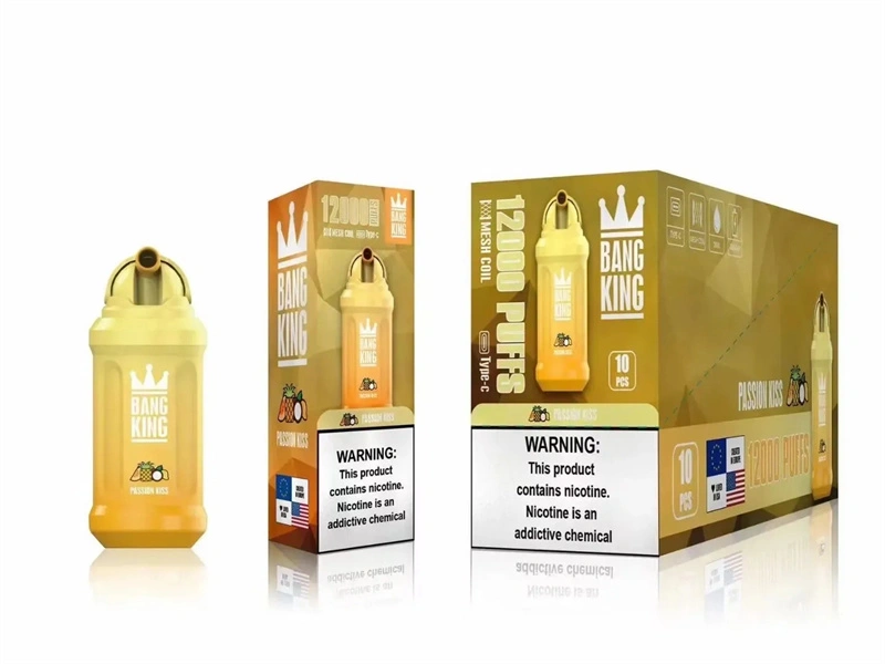 Bang King 12000 Puffs Vape Disposable E Cigarettes Puff 12k 0% 2% 3% 5% 23ml Prefilled Pod Mesh Coil 650mah Rechargeable Battery Vapers Pen