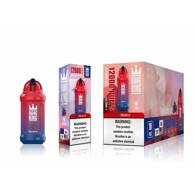 Bang King 12000 Puffs Vape Disposable E Cigarettes Puff 12k 0% 2% 3% 5% 23ml Prefilled Pod Mesh Coil 650mah Rechargeable Battery Vapers Pen