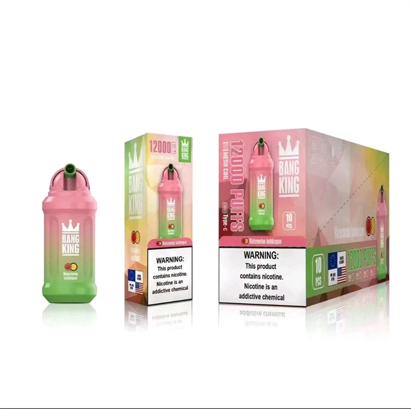 Bang King 12000 Puffs Vape Disposable E Cigarettes Puff 12k 0% 2% 3% 5% 23ml Prefilled Pod Mesh Coil 650mah Rechargeable Battery Vapers Pen