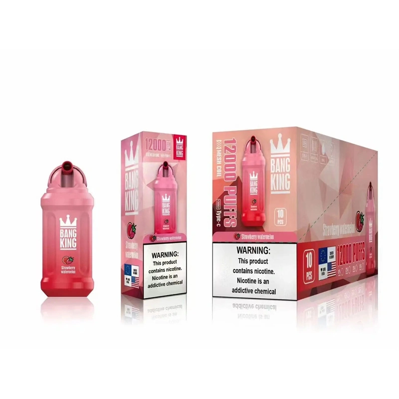 Bang King 12000 Puffs Vape Disposable E Cigarettes Puff 12k 0% 2% 3% 5% 23ml Prefilled Pod Mesh Coil 650mah Rechargeable Battery Vapers Pen