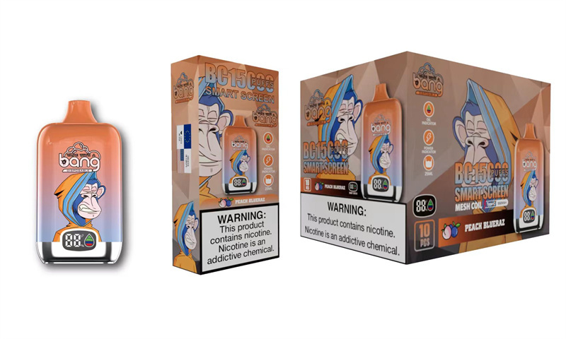 Bang Digital Puff 15k 15000 Puffs Disposable E Cigarettes Vape Smart Screen 0% 2% 5% 25ml Prefilled Pod Mesh Coil 650mah Rechargeable Vaper Pen