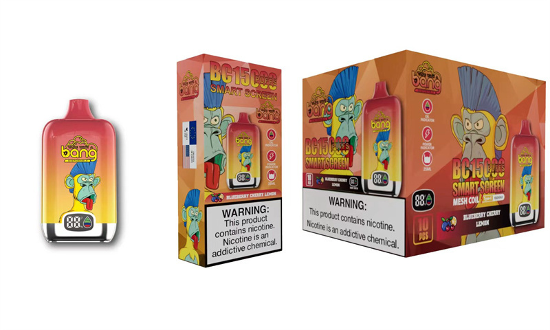 Bang Digital Puff 15k 15000 Puffs Disposable E Cigarettes Vape Smart Screen 0% 2% 5% 25ml Prefilled Pod Mesh Coil 650mah Rechargeable Vaper Pen