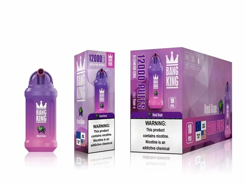 Bang King 12000 Puffs Vape Disposable E Cigarettes Puff 12k 0% 2% 3% 5% 23ml Prefilled Pod Mesh Coil 650mah Rechargeable Battery Vapers Pen