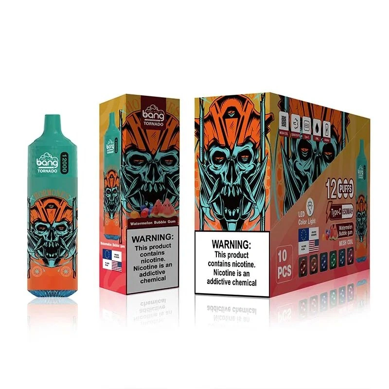 Bang Tornado 12000 Puffs Disposable Vape Electronic Cigarettes Puff 12k 0% 2% 3% 5% 20ml Prefilled Pod Mesh Coil 650mah Rechargeable Battery Vapers Pen