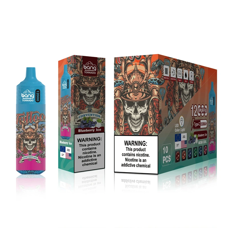 Bang Tornado 12000 Puffs Disposable Vape Electronic Cigarettes Puff 12k 0% 2% 3% 5% 20ml Prefilled Pod Mesh Coil 650mah Rechargeable Battery Vapers Pen