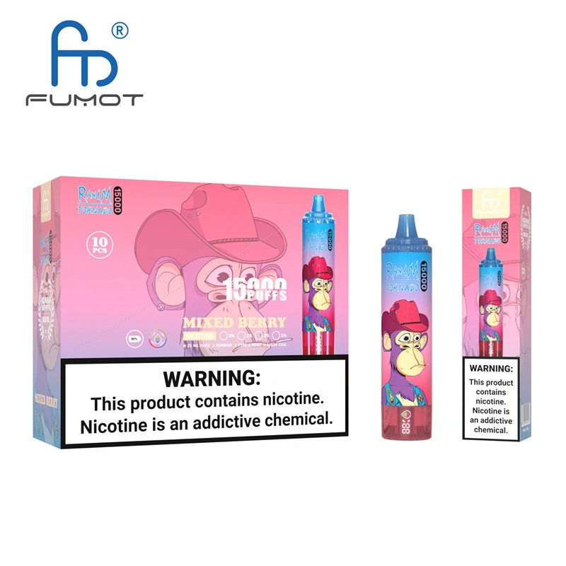 Fumot Randm Tornado 15000 Puffs Disposable Vape E Cigarettes Puff 15k 0% 2% 3% 5% 25ml Prefilled Pod Mesh Coil 850mah Rechargeable Battery Pen