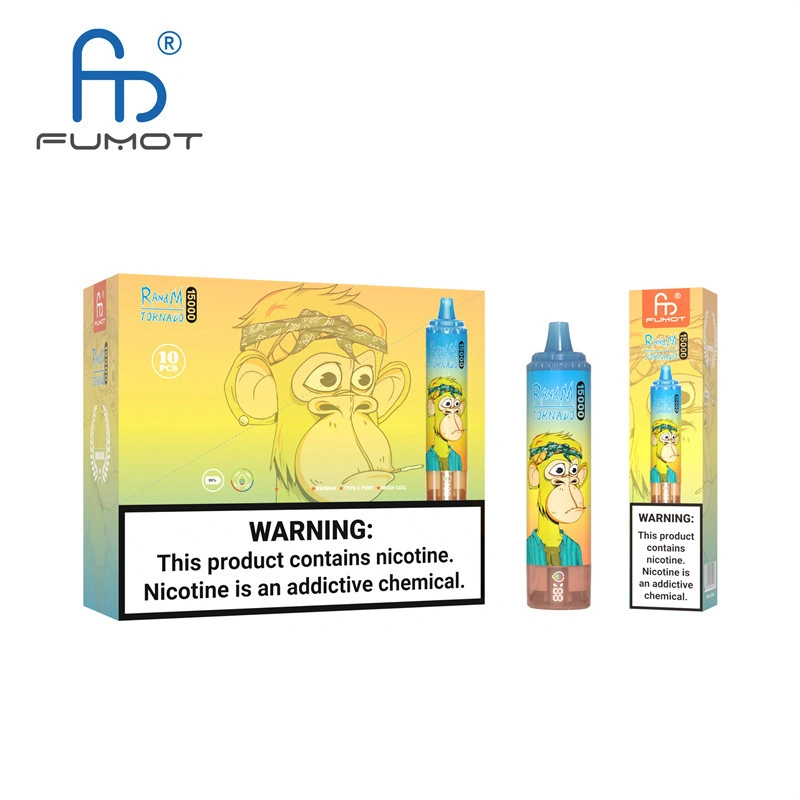 Fumot Randm Tornado 15000 Puffs Disposable Vape E Cigarettes Puff 15k 0% 2% 3% 5% 25ml Prefilled Pod Mesh Coil 850mah Rechargeable Battery Pen