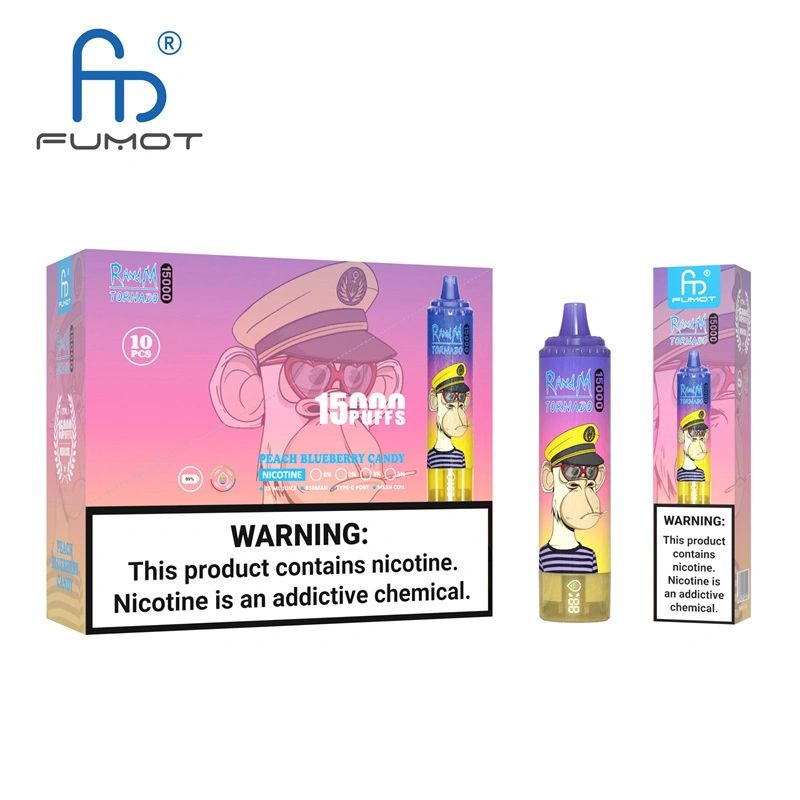 Fumot Randm Tornado 15000 Puffs Disposable Vape E Cigarettes Puff 15k 0% 2% 3% 5% 25ml Prefilled Pod Mesh Coil 850mah Rechargeable Battery Pen