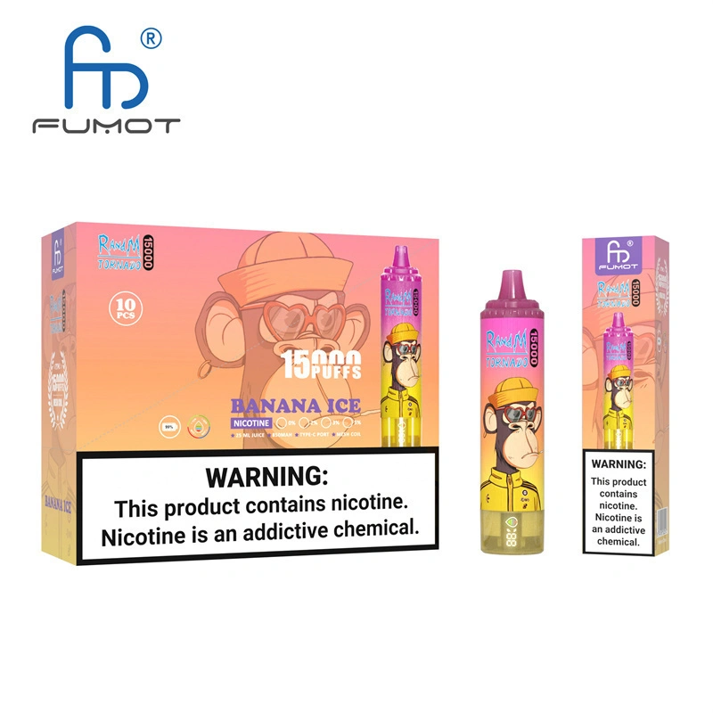 Fumot Randm Tornado 15000 Puffs Disposable Vape E Cigarettes Puff 15k 0% 2% 3% 5% 25ml Prefilled Pod Mesh Coil 850mah Rechargeable Battery Pen