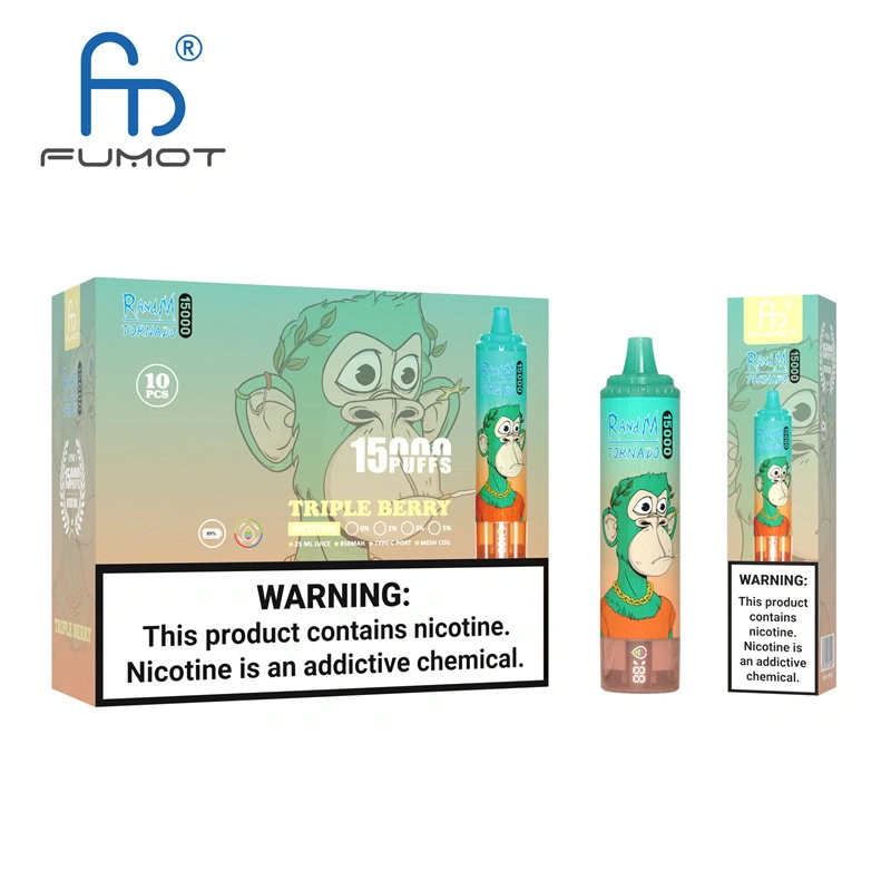 Fumot Randm Tornado 15000 Puffs Disposable Vape E Cigarettes Puff 15k 0% 2% 3% 5% 25ml Prefilled Pod Mesh Coil 850mah Rechargeable Battery Pen