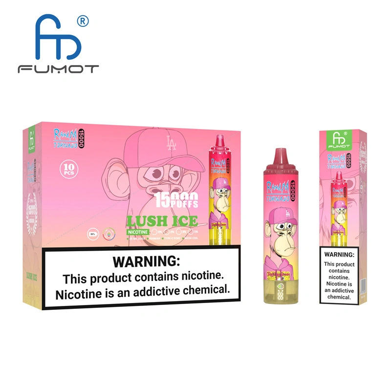 Fumot Randm Tornado 15000 Puffs Disposable Vape E Cigarettes Puff 15k 0% 2% 3% 5% 25ml Prefilled Pod Mesh Coil 850mah Rechargeable Battery Pen