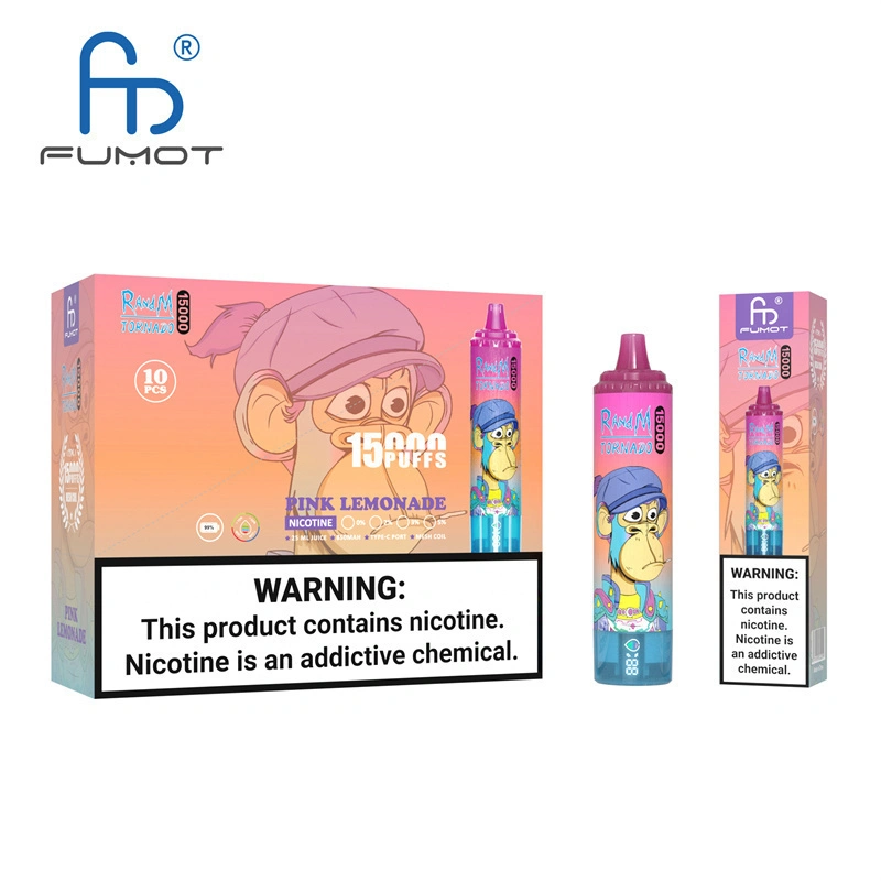 Fumot Randm Tornado 15000 Puffs Disposable Vape E Cigarettes Puff 15k 0% 2% 3% 5% 25ml Prefilled Pod Mesh Coil 850mah Rechargeable Battery Pen